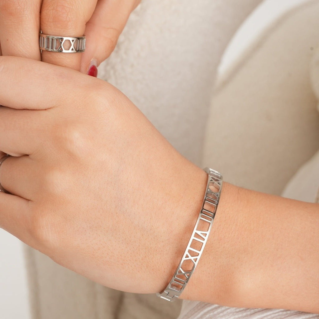 Bracelete Numeral Romanos - Prata