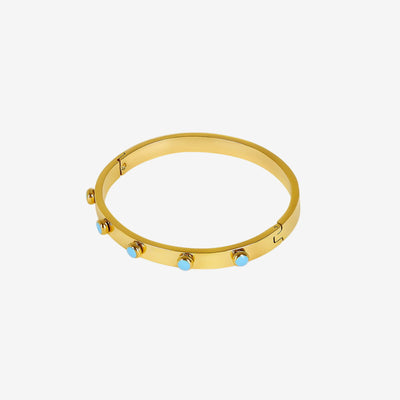 Bracelete Lagoa Pedra Banhado em Ouro 18K
