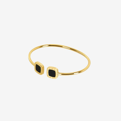 Bracelete Vesúvio Ônix Banhado em Ouro 18K