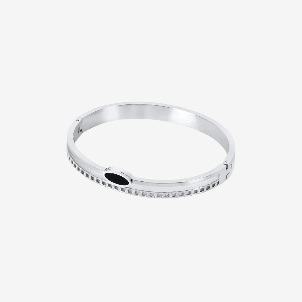 Bracelete Estratos Ônix - Prata