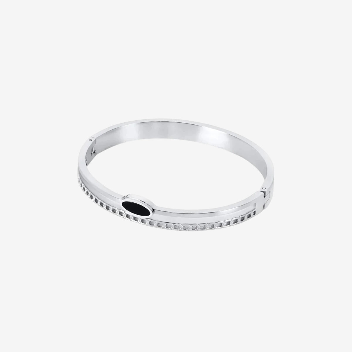 Bracelete Estratos Ônix - Prata