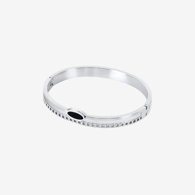Bracelete Estratos Ônix - Prata