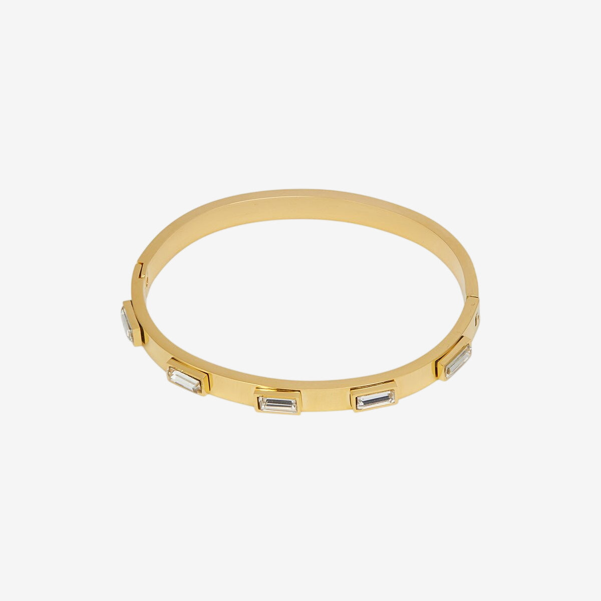 Bracelete Navete Cristal Banhado em Ouro 18K