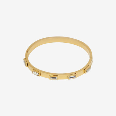 Bracelete Navete Cristal Banhado em Ouro 18K