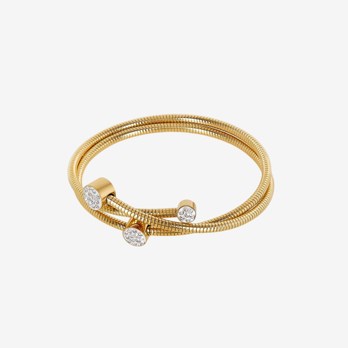 Bracelete Vórtice Cristal Banhado em Ouro 18K