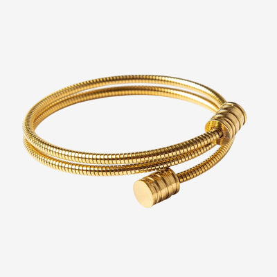 Bracelete Vórtice Tríplice Banhado em Ouro 18K