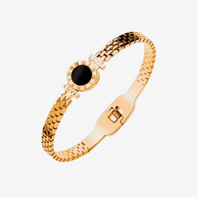 Bracelete Olimpo Ônix Banhado em Ouro 18K