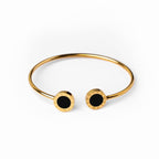Bracelete Ônix Banhado em Ouro 18K