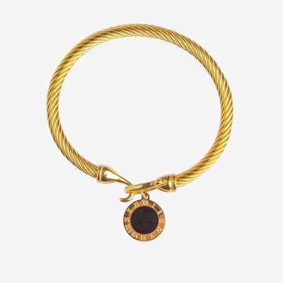 Bracelete Amuleto Ônix Banhado em Ouro 18K