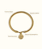 Bracelete Pingente São Bento Banhado em Ouro 18K