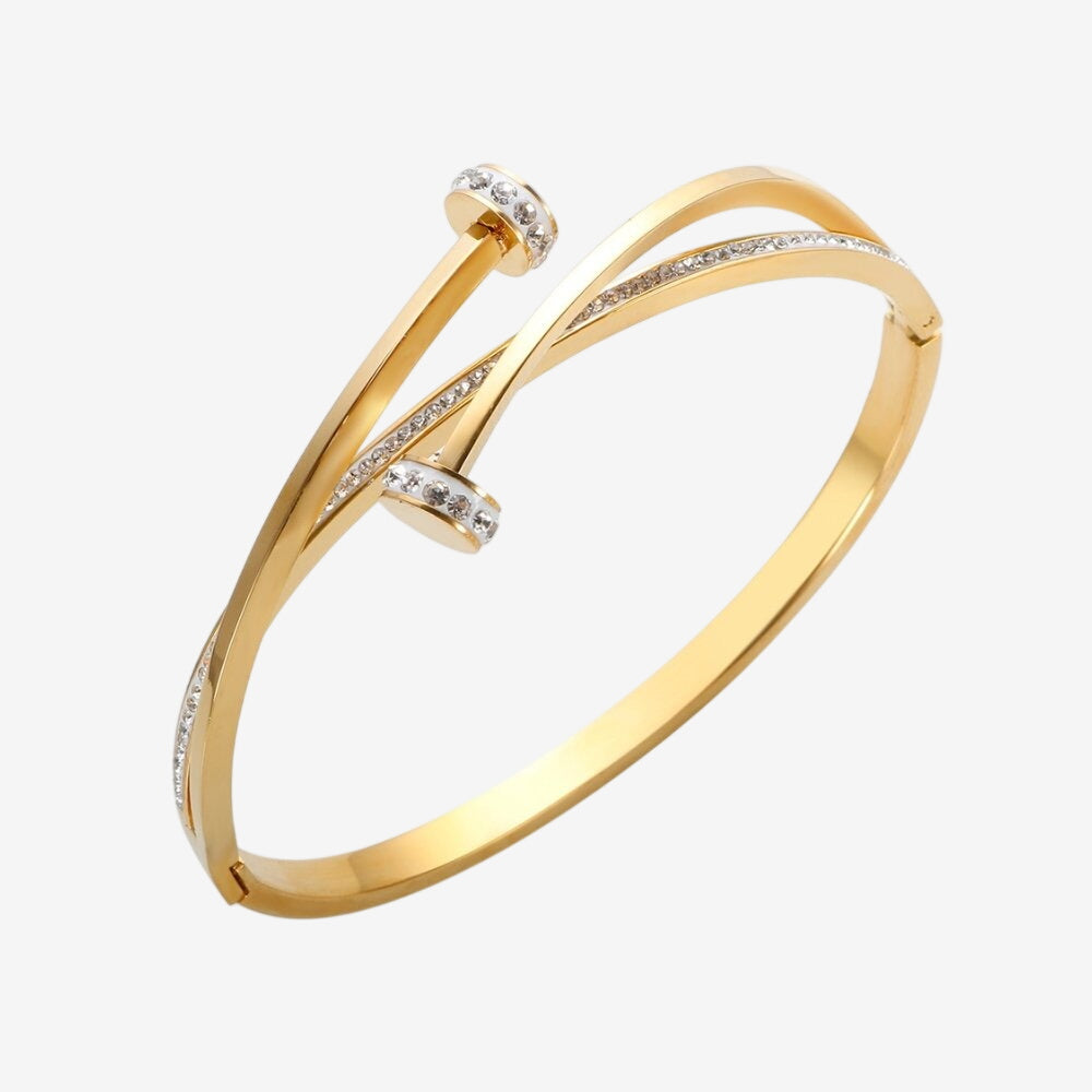 Bracelete Cravo Zirconia Banhado em Ouro 18K