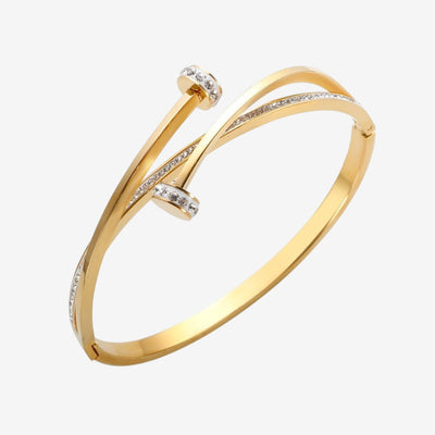 Bracelete Cravo Zirconia Banhado em Ouro 18K