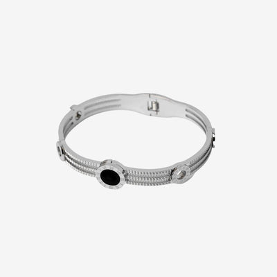 Bracelete Trindade Onix - Prata