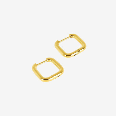 Brinco Quadra Argola Banhado em Ouro 18K