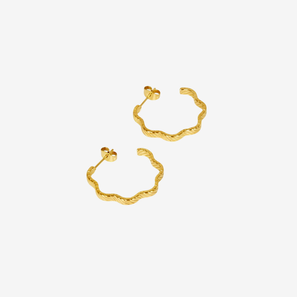 Brinco Ondulada Argola Banhado em Ouro 18K