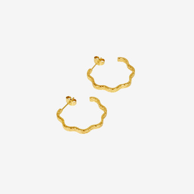 Brinco Ondulada Argola Banhado em Ouro 18K
