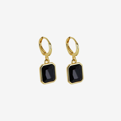 Brinco Noir Argolinha Cristal Banhado em Ouro 18K