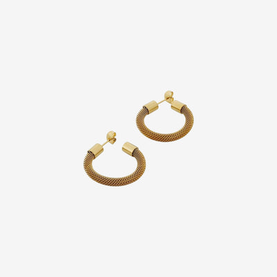 Brinco Ferrara Argola Malha Banhado em Ouro 18K