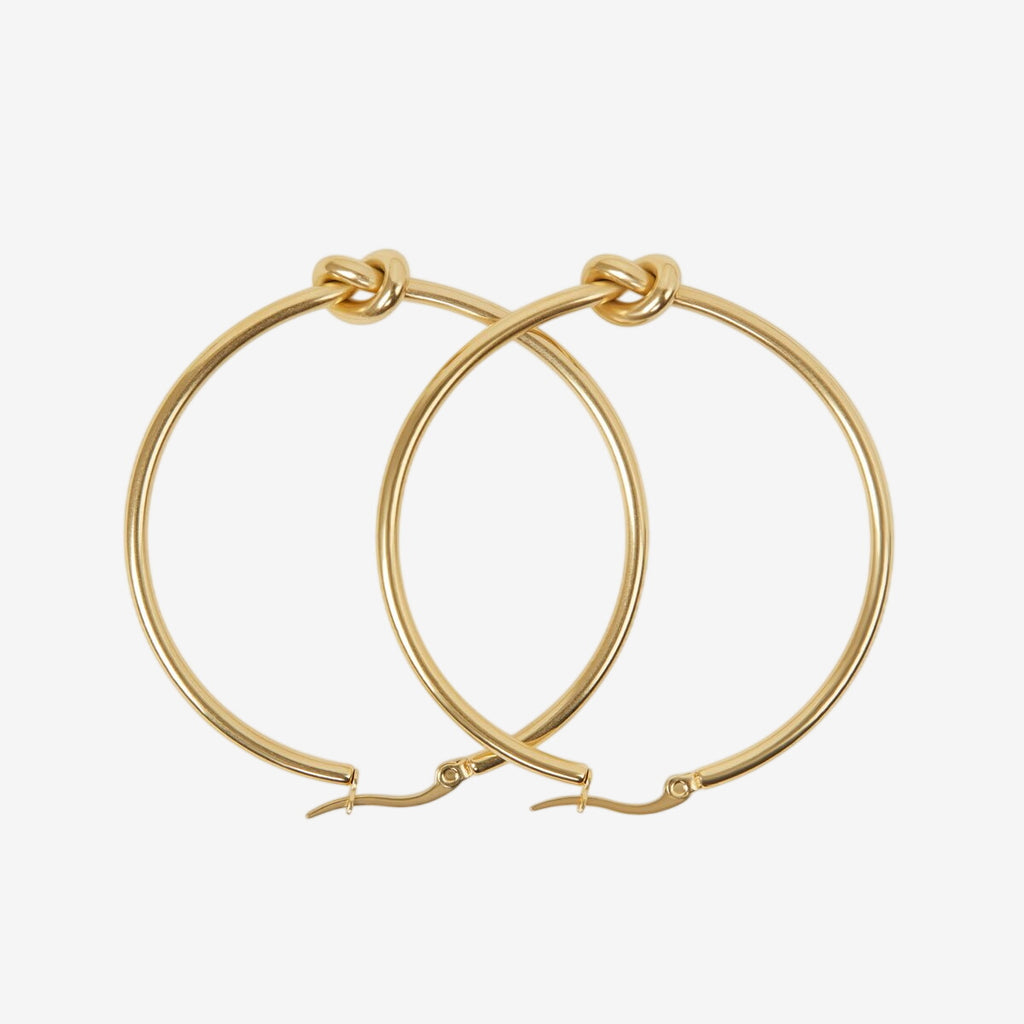 Brinco Nó Argola Banhado em Ouro 18K