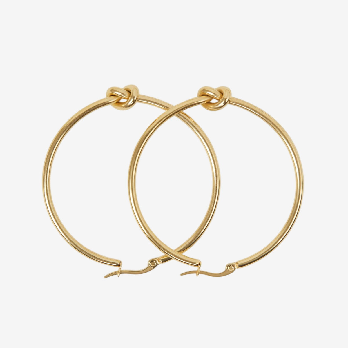 Brinco Nó Argola Banhado em Ouro 18K