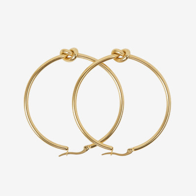 Brinco Nó Argola Banhado em Ouro 18K