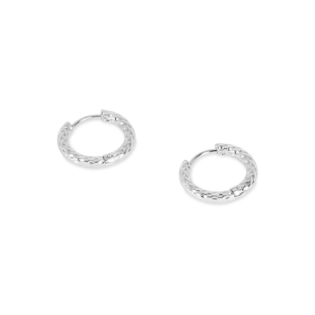 Brinco de Argola Texturizado - Prata
