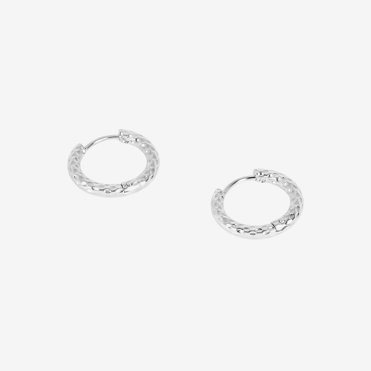 Brinco Texturizado Argola - Prata