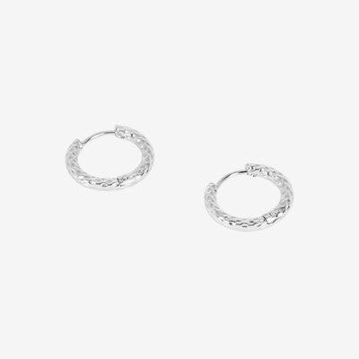 Brinco Texturizado Argola - Prata