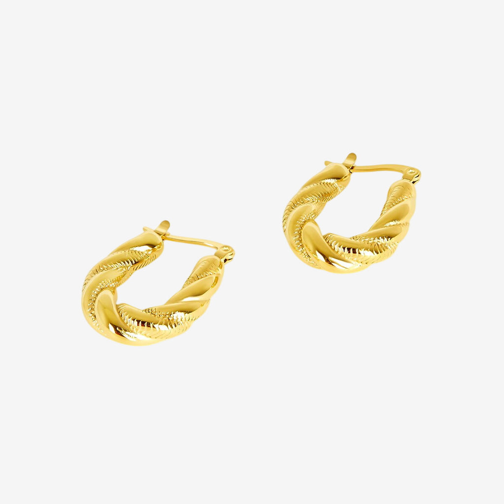 Brinco Torcido Argola Banhado em Ouro 18K