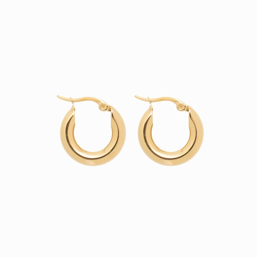 Brinco de Argola Tubo Lele G Banhado em Ouro 18K
