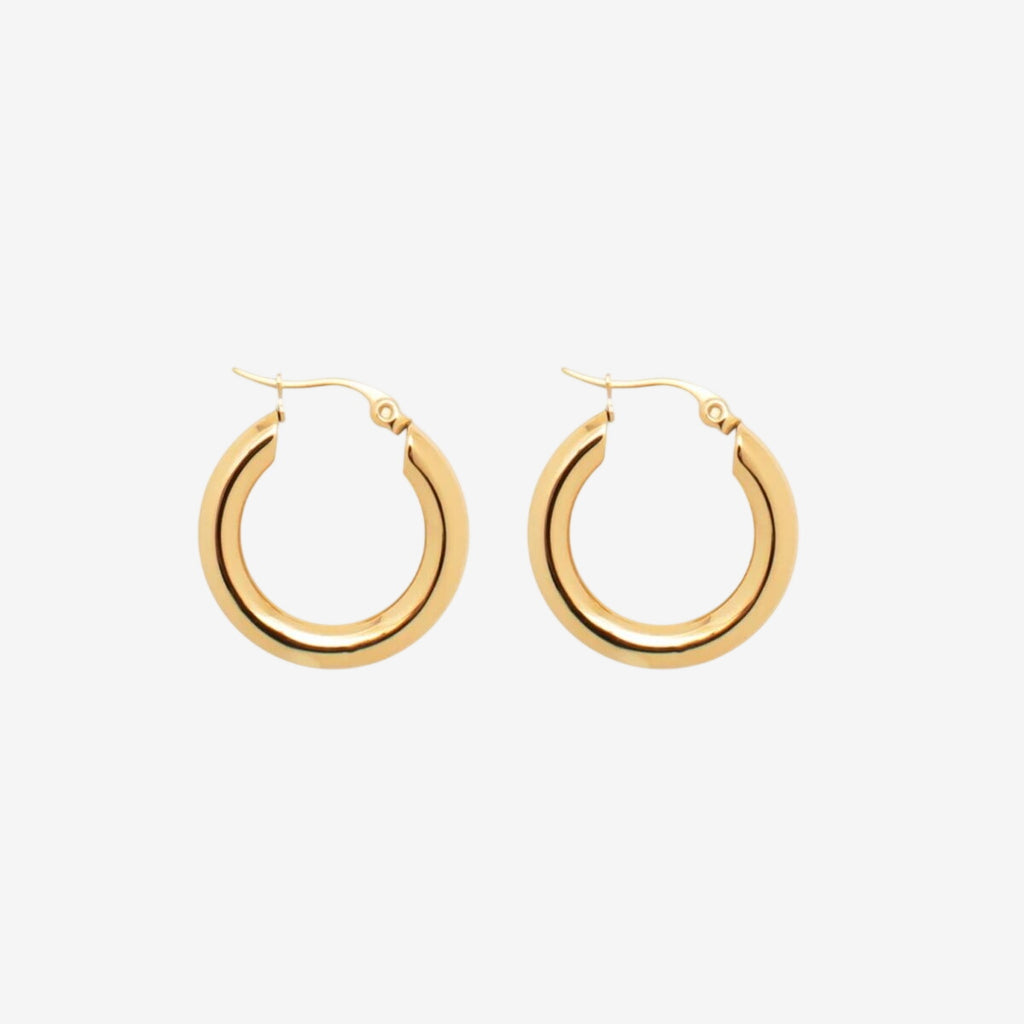 Brinco Tubo Argola M Banhado em Ouro 18K
