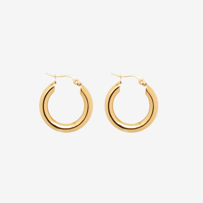 Brinco Tubo Argola M Banhado em Ouro 18K