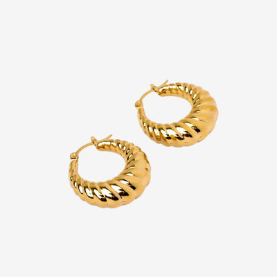 Brinco Croissant Argola Banhado em Ouro 18K