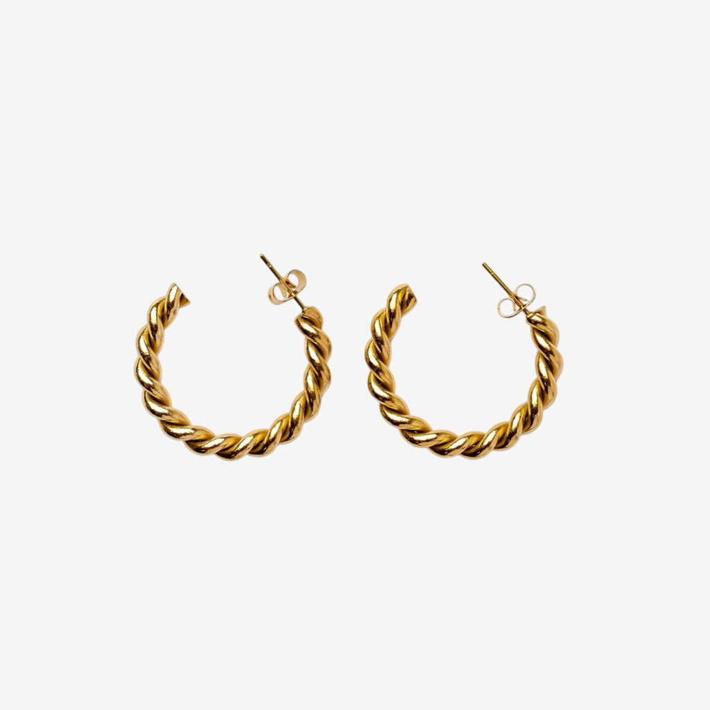 Brinco Twist Argola Banhado em Ouro 18K