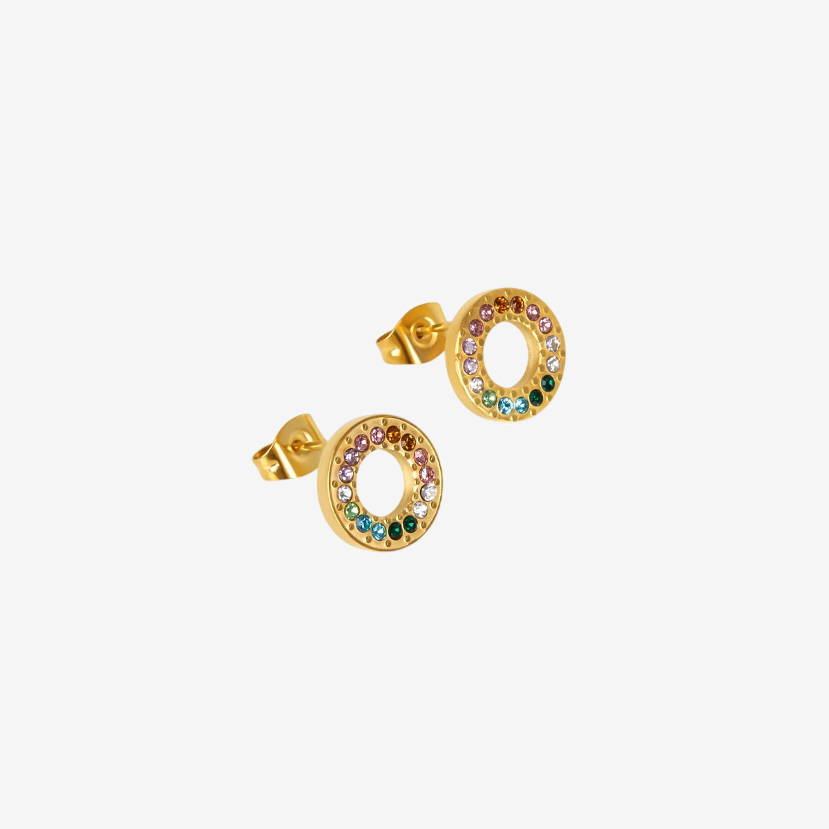 Brinco Arco-Íris Banhado em Ouro 18K