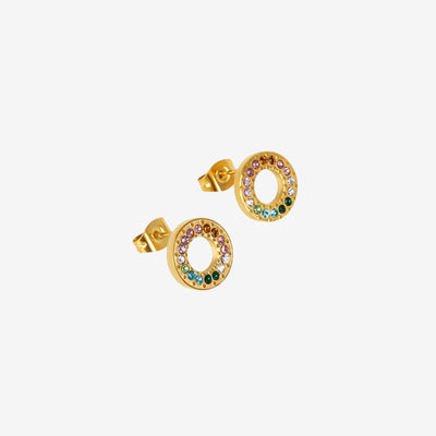 Brinco Arco-Íris Banhado em Ouro 18K