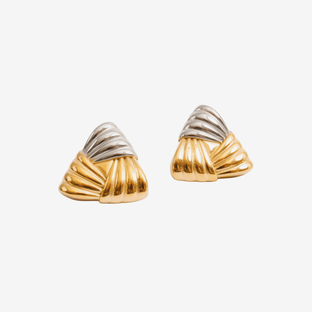 Brinco Triad Shine com Mix de Banhos Dourado e Prata