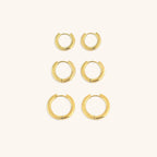 Brinco Trio de Argolas Banhado em Ouro 18K