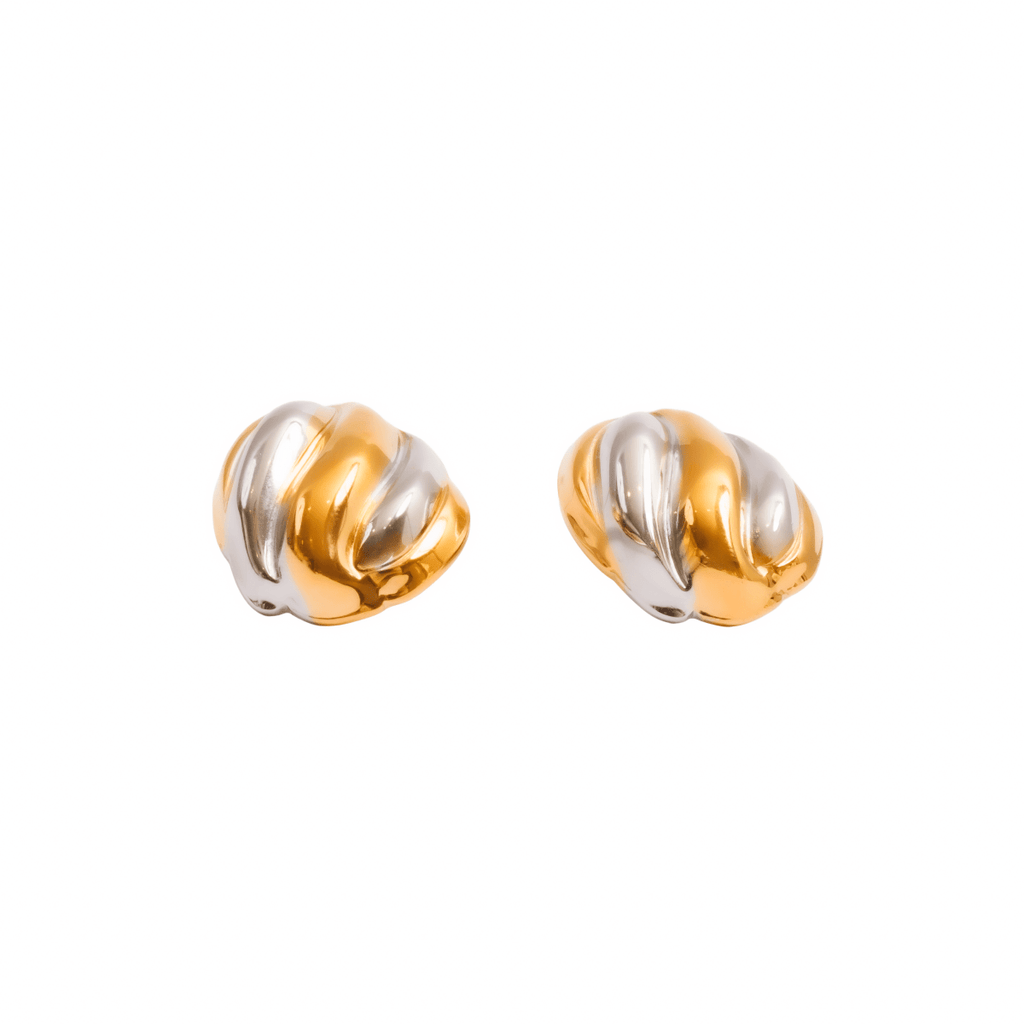Brinco Twist Essence com Mix de Banhos Dourado e Prata