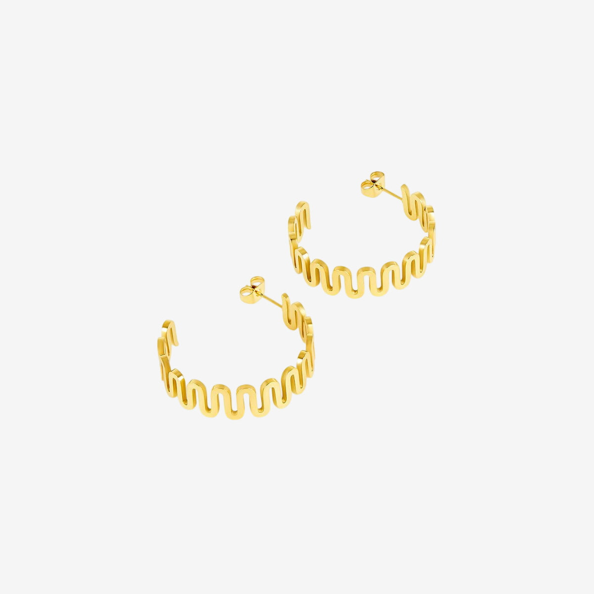 Brinco Zig Zag Banhado em Ouro 18K