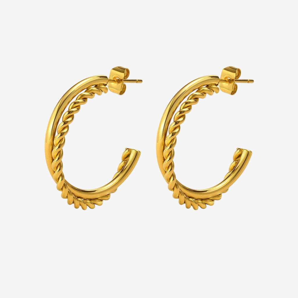 Brincos Marbella Argola Banhado em Ouro 18K