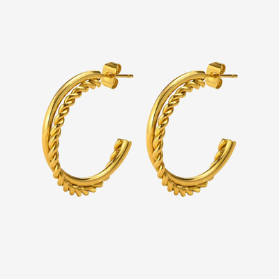 Brincos Marbella Argola Banhado em Ouro 18K