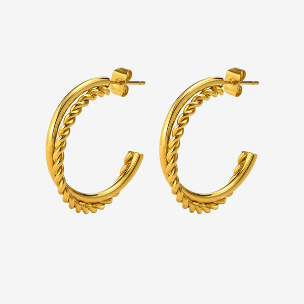Brincos Marbella Argola Banhado em Ouro 18K