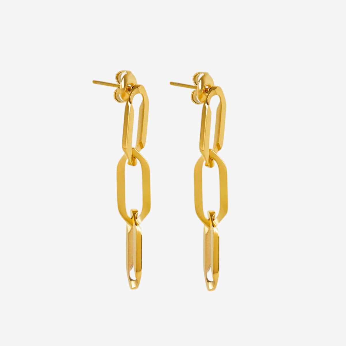 Brincos Elo Pendentes Banhado em Ouro 18K