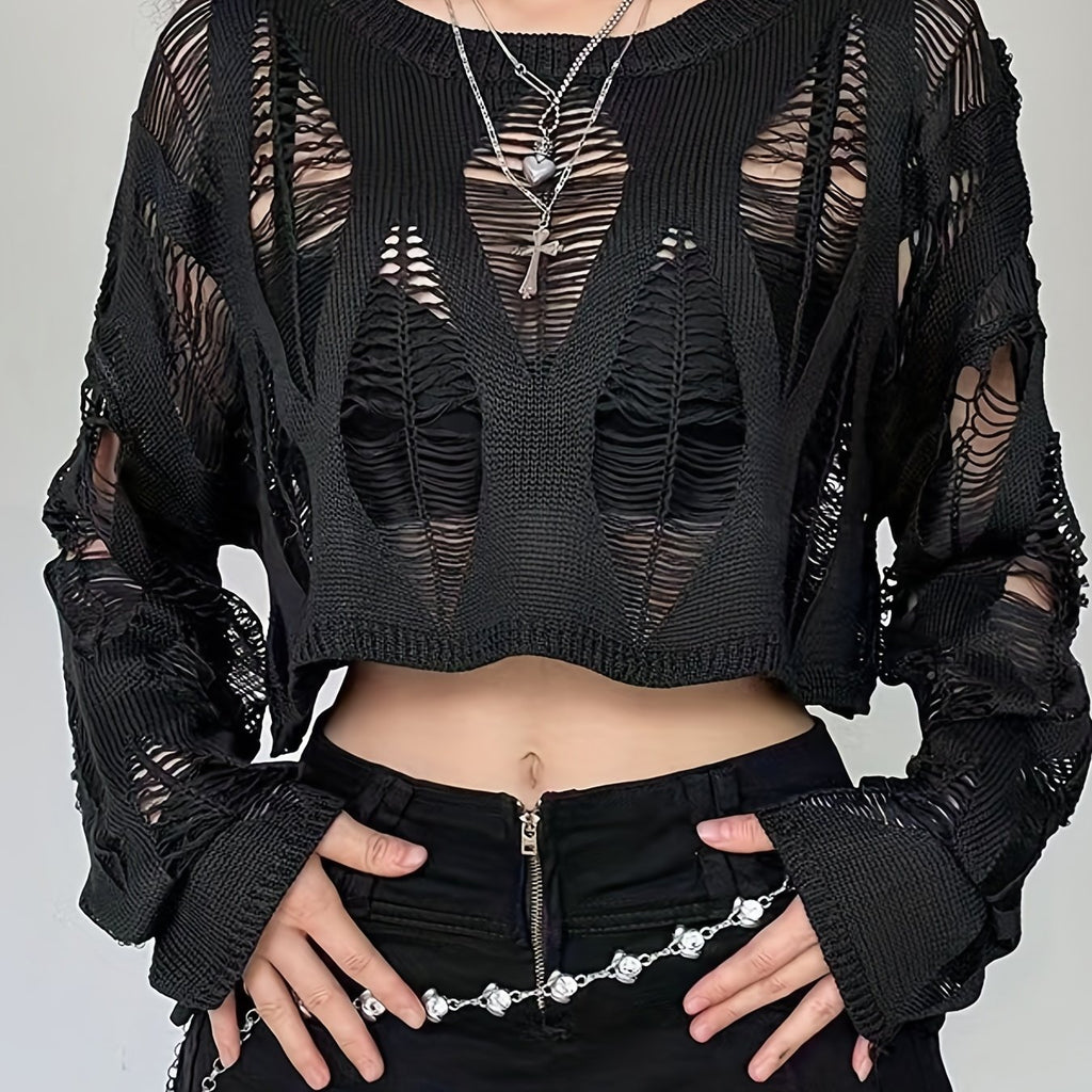 Blusa Sofy - Malha Geométrico Decote Redondo e Mangas Longas