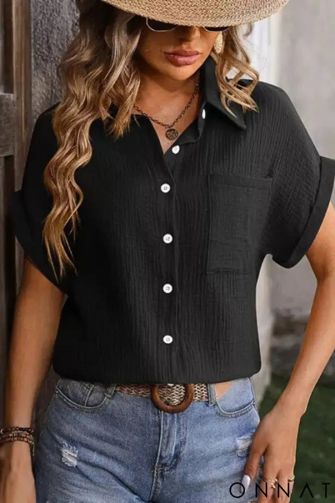 Camisa Oversized Linho Breeze Preto / P Tops