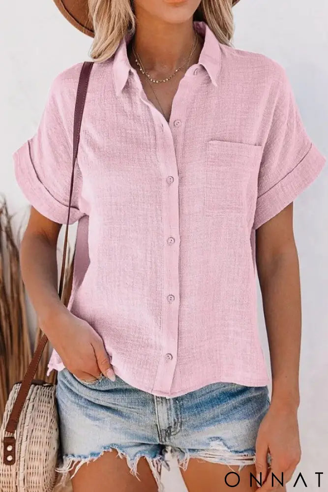 Camisa Oversized Linho Breeze Rosa / P Tops