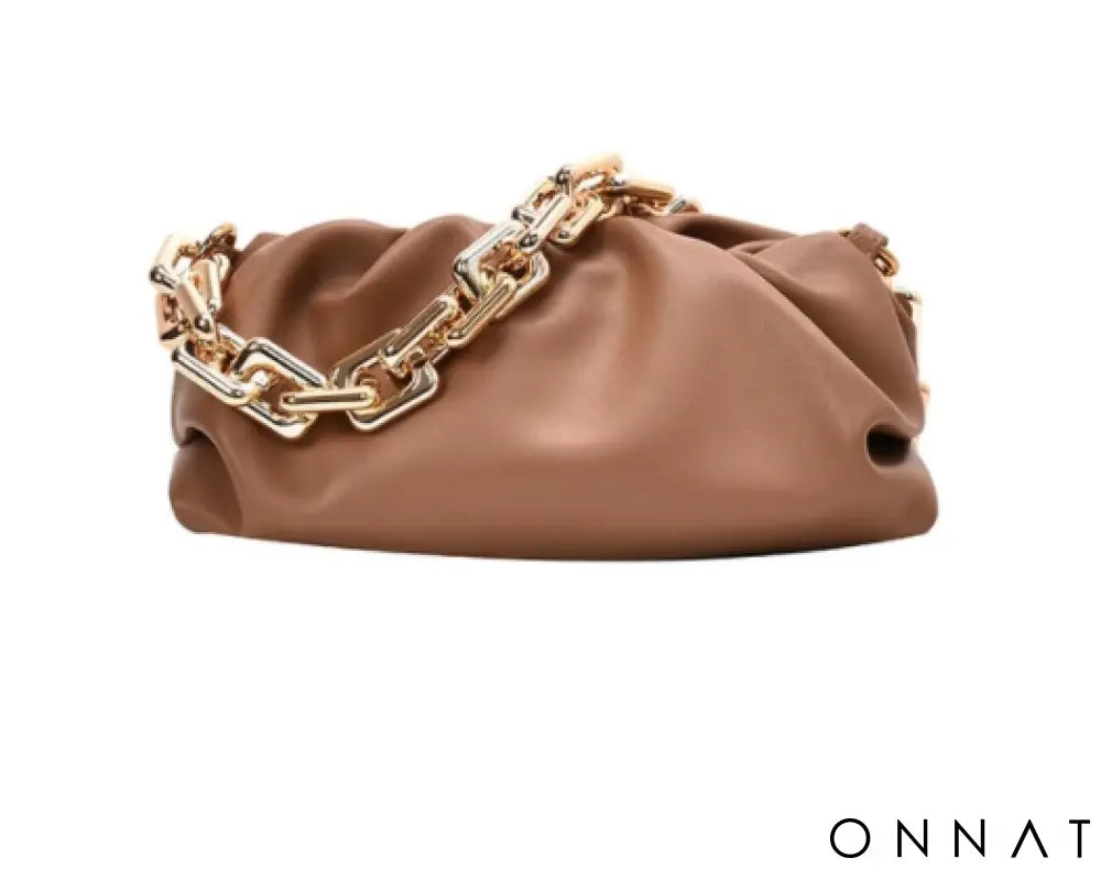 Chain Leather Pouch Womens Handbag Jewelry