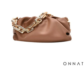 Chain Leather Pouch Womens Handbag Jewelry