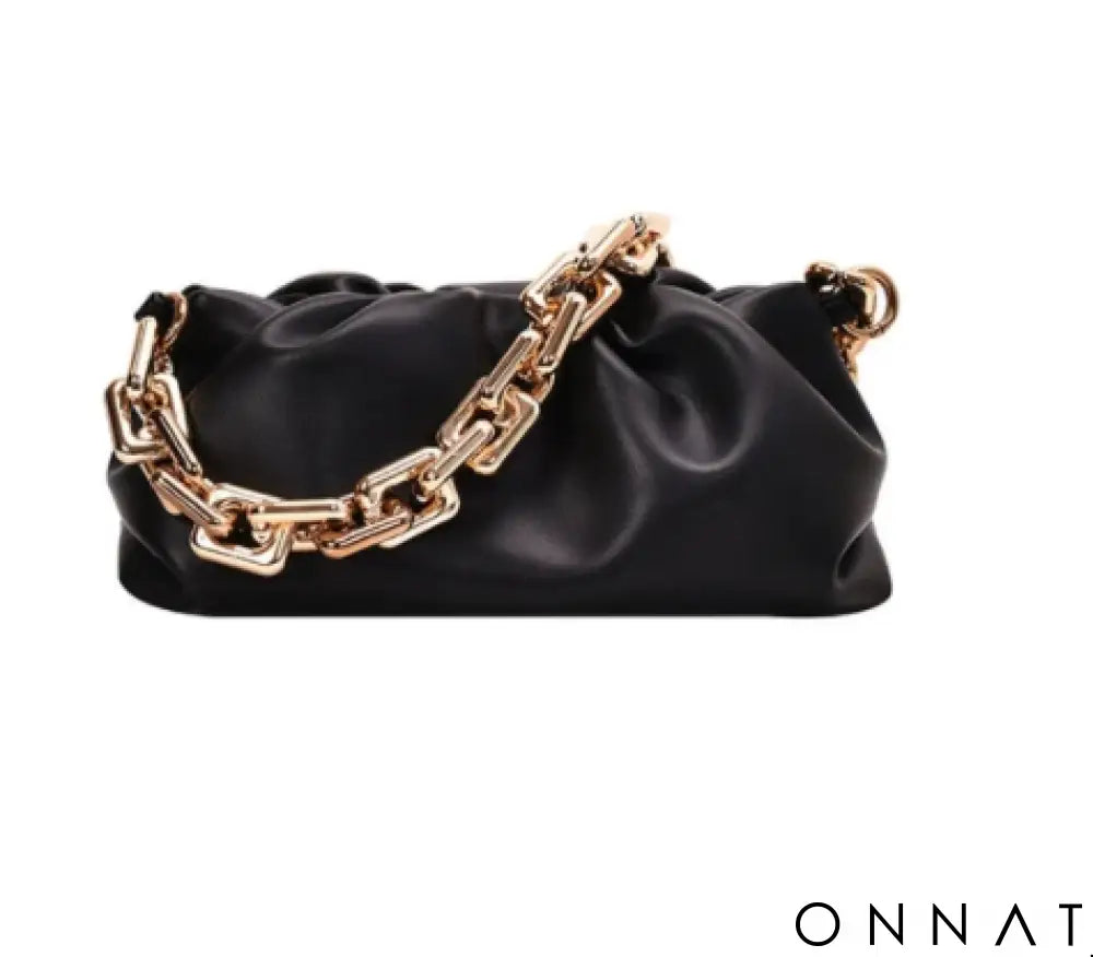 Chain Leather Pouch Womens Handbag Jewelry